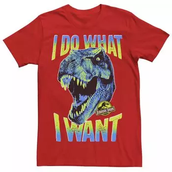 Мужская футболка Jurassic Park T-Rex I Do What I Want Licensed Character, красный