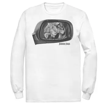 Мужская футболка Jurassic Park T-Rex In Car Side Mirror Licensed Character