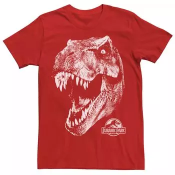 Мужская футболка Jurassic Park T-Rex White Head Roaring Tee Licensed Character, красный