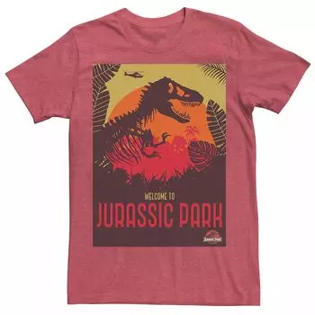 Мужская футболка Jurassic Park Welcome T-Rex Sunset Licensed Character