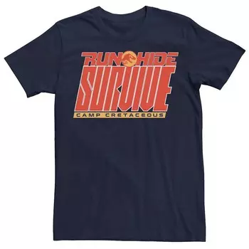 Мужская футболка Jurassic World: Camp Cretaceous Run Hide Survive Tee Licensed Character, темно-синий
