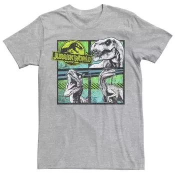 Мужская футболка Jurassic World Dinosaurs Group Of 3 с неоновой графикой Licensed Character