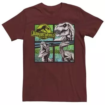 Мужская футболка Jurassic World Dinosaurs Group Of 3 с неоновой графикой Licensed Character