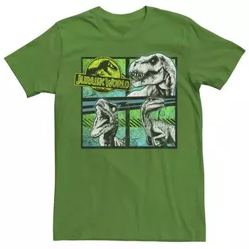 Мужская футболка Jurassic World Dinosaurs Group Of 3 с неоновой графикой Licensed Character