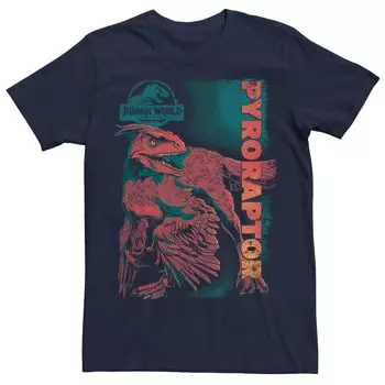 Мужская футболка Jurassic World Dominion Pyroraptor злится на открытую нижнюю челюсть Licensed Character