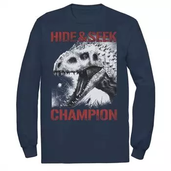 Мужская футболка Jurassic World Indominus Hide & Seek Champ с длинными рукавами и рисунком Licensed Character, синий