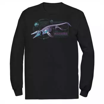 Мужская футболка Jurassic World Mosasaurus Skeleton X Ray Licensed Character, черный