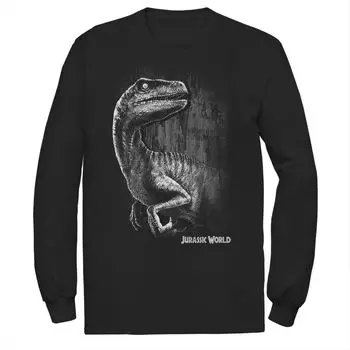 Мужская футболка Jurassic World Raptor Grunge Portrait с длинными рукавами и рисунком Licensed Character