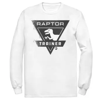 Мужская футболка Jurassic World Raptor Trainer с простым логотипом Licensed Character, белый