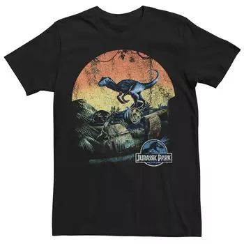 Мужская футболка Jurassic World Retro Raptor Sunset в джунглях Licensed Character