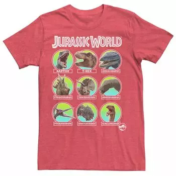 Мужская футболка Jurassic World с двумя головами динозавров Licensed Character