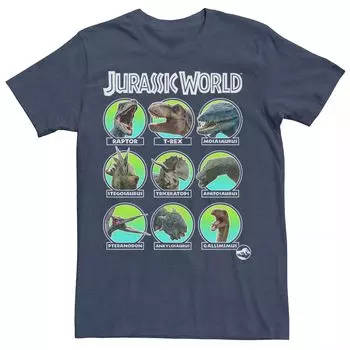 Мужская футболка Jurassic World с двумя головами динозавров Licensed Character