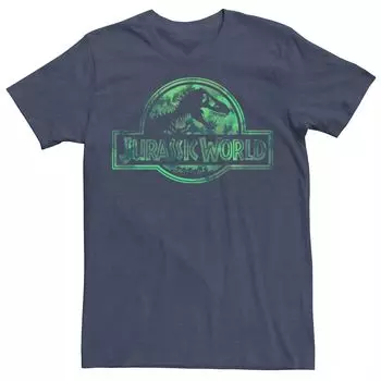 Мужская футболка Jurassic World с выцветшим пастельным акварельным логотипом и графическим рисунком Licensed Character