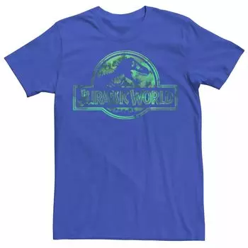 Мужская футболка Jurassic World с выцветшим пастельным акварельным логотипом и графическим рисунком Licensed Character
