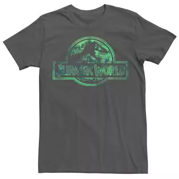 Мужская футболка Jurassic World с выцветшим пастельным акварельным логотипом и графическим рисунком Licensed Character