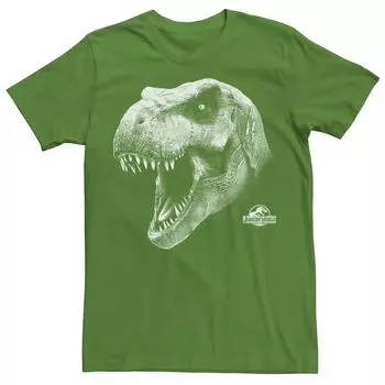 Мужская футболка Jurassic World T-Rex с портретом и большим лицом Licensed Character