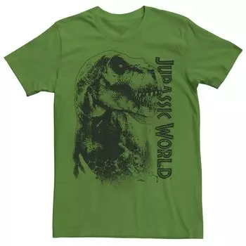 Мужская футболка Jurassic World T-Rex с портретом и рисунком крупным планом Licensed Character