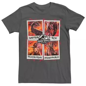 Мужская футболка Jurassic World Two Dino Vacation Polaroids Licensed Character