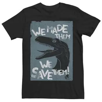 Мужская футболка Jurassic World Two We Made Them We Save Them Licensed Character, черный