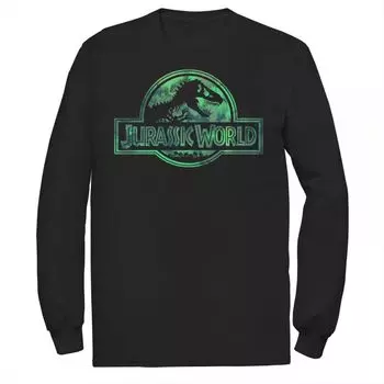 Мужская футболка Jurassic World выцветшей пастельной акварельной окраски Licensed Character, черный