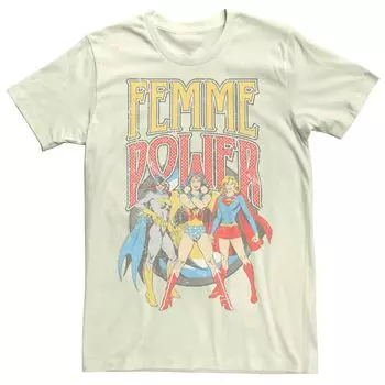 Мужская футболка Justice League Femme Power Faded Group Shot Licensed Character