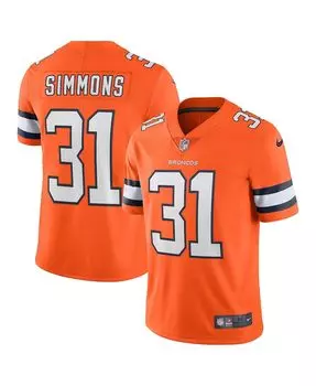 Мужская футболка justin simmons orange denver broncos alternate vapor limited jersey Nike