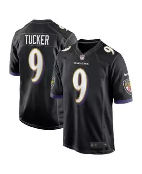 Мужская футболка justin tucker black baltimore ravens player game jersey Nike, черный