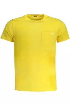 Мужская футболка K-Way хлопковая с карманом и логотипом, желтый