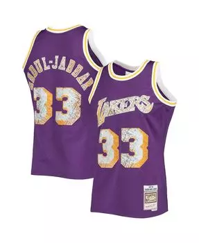 Мужская футболка kareem abdul-jabbar purple los angeles lakers 1983-84 hardwood classics 75th anniversary diamond swingman jersey Mitchell & Ness, фиолетовый