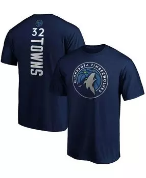 Мужская футболка karl-anthony towns navy minnesota timberwolves team playmaker с именем и номером Fanatics, синий