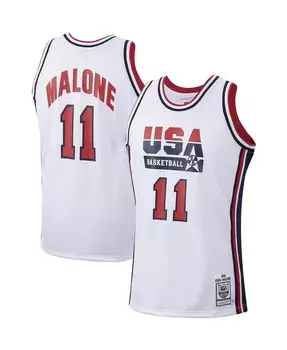 Мужская футболка karl malone white usa basketball authentic 1992 года Mitchell & Ness, белый