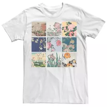 Мужская футболка Katsushika Hokusai с цветочным принтом, белая Licensed Character, белый