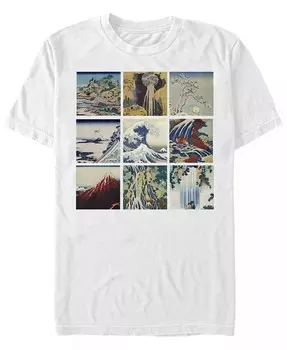 Мужская футболка Katsushika Hokusai с короткими рукавами и круглым вырезом Fifth Sun, белый