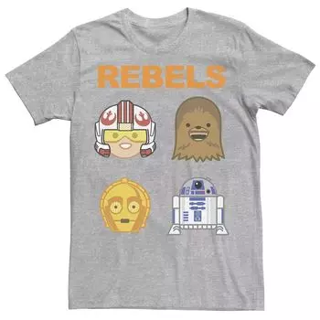 Мужская футболка Kawaii Rebel Head Shots с изображением Звездных войн Star Wars