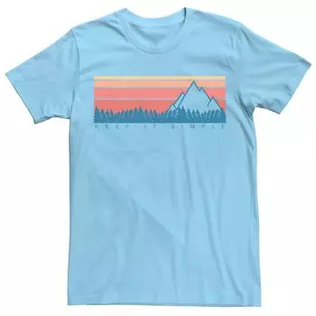 Мужская футболка Keep It Simple с градиентом Mountain Range Licensed Character, светло-синий