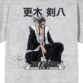 Мужская футболка Kenpachi Zaraki с отбеливателем Licensed Character, серый