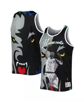 Мужская футболка Kevin Garnett черно-серого цвета с сублимированной отделкой Minnesota Timberwolves Player Mitchell & Ness, мультиколор