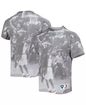Мужская футболка Kevin Garnett Heather Grey Minnesota Timberwolves выше обода Mitchell & Ness, серый