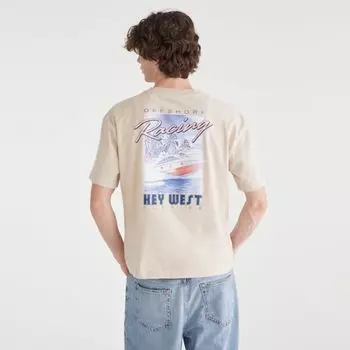 Мужская футболка Key West свободного кроя с короткими рукавами и графическим принтом Aeropostale, цвет oat milk