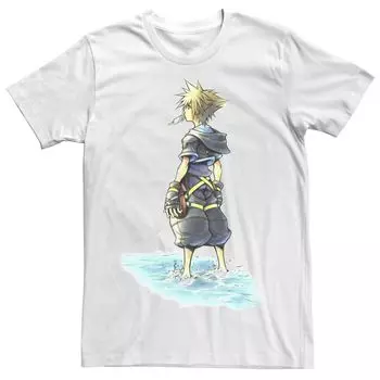 Мужская футболка Kingdom Hearts Feet с мокрой акварелью Licensed Character