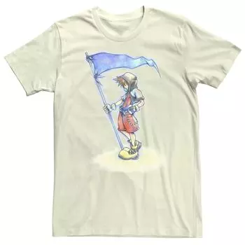 Мужская футболка Kingdom Hearts Sora с акварельным флагом Licensed Character