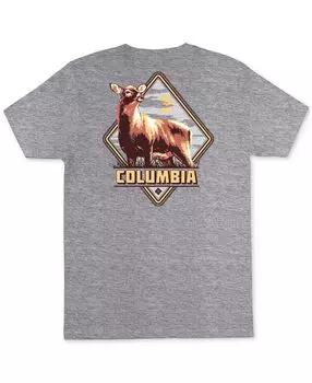 Мужская футболка классического кроя с изображением оленя и логотипом Columbia, мульти