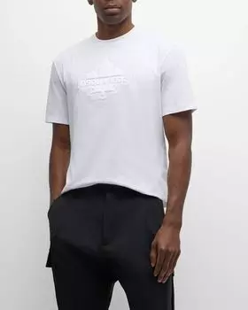Мужская футболка классического кроя с тисненым логотипом Dsquared2, цвет White
