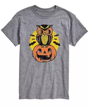 Мужская футболка классического кроя с тыквой «Сова» AIRWAVES, серый