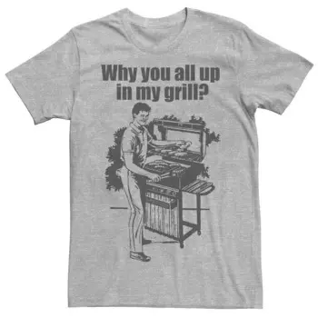Мужская футболка ко Дню отца Up In My Grill BBQ Licensed Character, цвет Athletic Heather