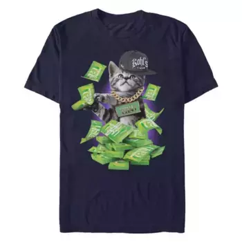 Мужская футболка Kohl's с принтом котенка Cash Kitty Licensed Character, синий