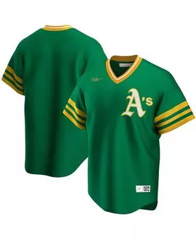Мужская футболка команды Kelly Green Oakland Athletics Road Cooperstown Collection Nike