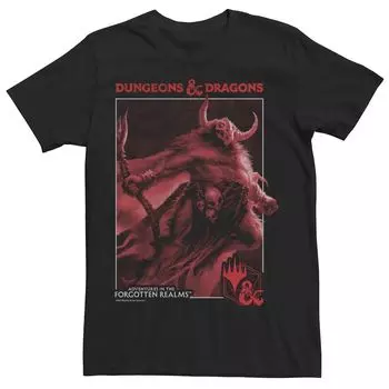Мужская футболка красного цвета с плакатом Dungeons & Dragons Forgotten Realms Licensed Character
