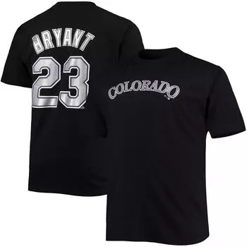 Мужская футболка Kris Bryant Black Colorado Rockies Big & Tall с именем и номером