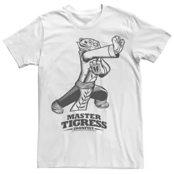 Мужская футболка Kung Fu Panda Master Tigress Iron Fist Licensed Character, белый